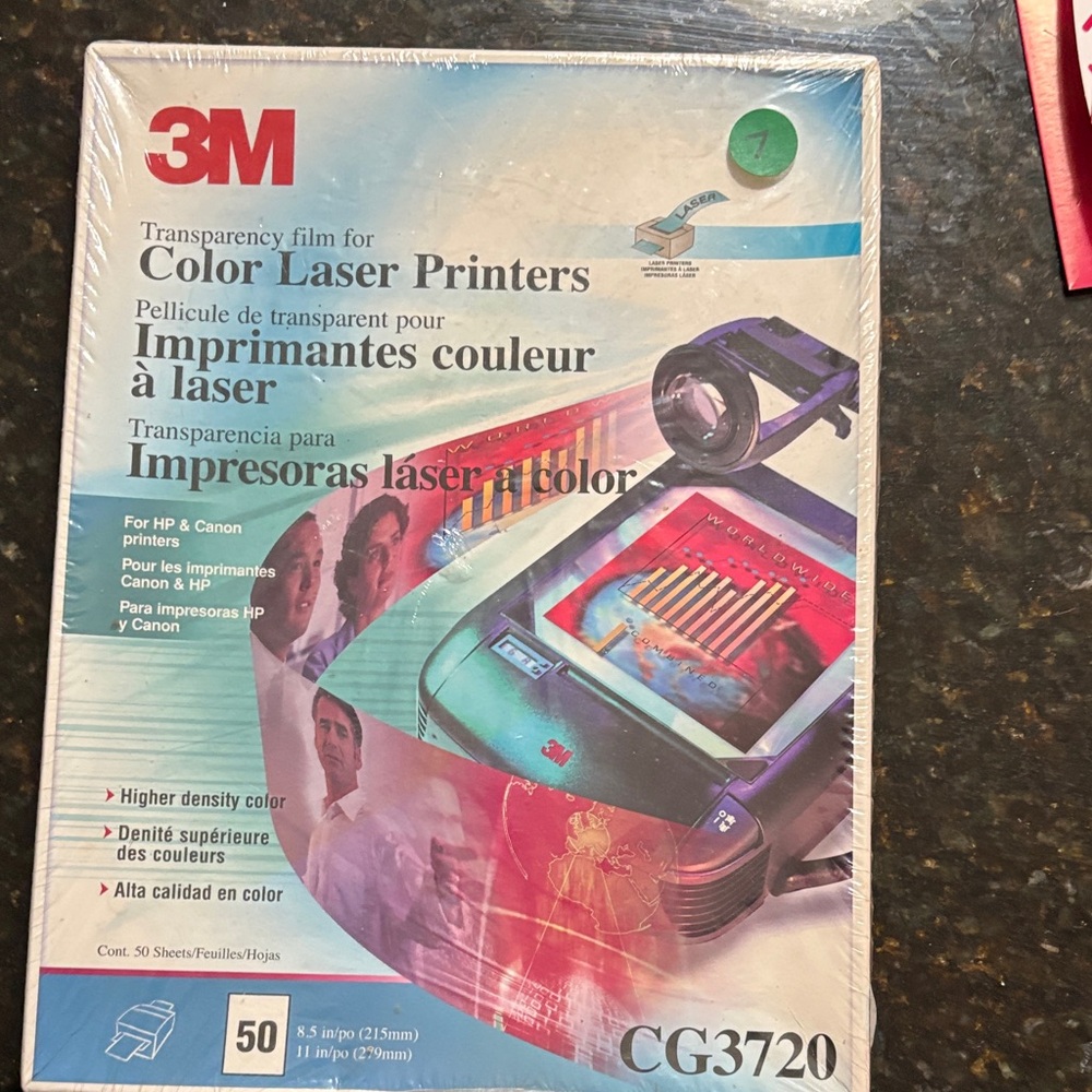 3M Transparency Film for Color Laser Printers - 50 Sheets